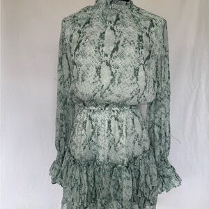 Green Snake Print Dress